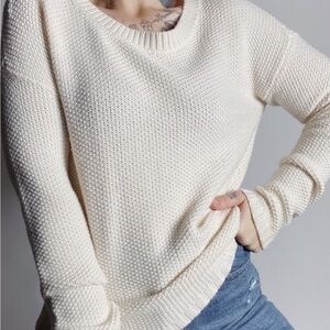 Madewell Wallace merino wool blend crew neck pullover Cream Sweater